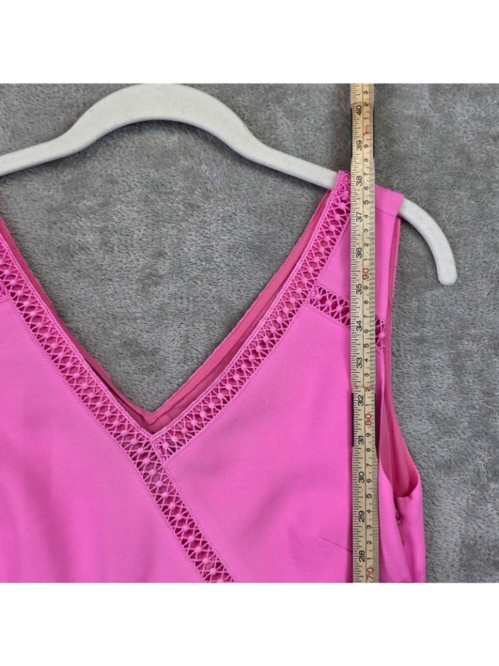 Banana Republic Dress Womens 2 Pink V Neck Sleeveless Sheath Crochet Mini Party - Picture 10 of 13